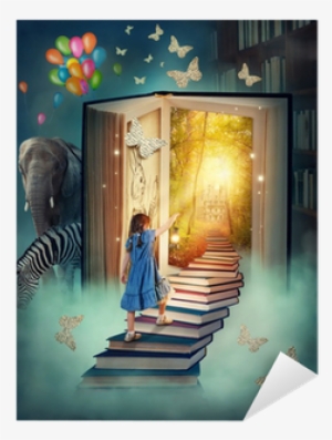 Girl Walking Into A Book #3918479