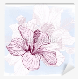 Vector Watercolor Paint Wall Mural • Pixers® • We Live - East Urban Home Hibiscus Flower Shower Curtain #3919435