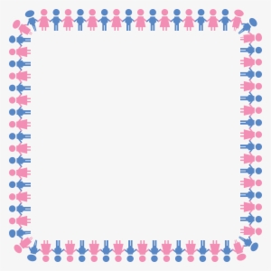 Free Clipart Of A Square Border Of Boys And Girls - Border Design For Girls #3920058