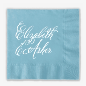 Blue Paper Napkin With Calligraphy Names - Calligraphy #3921392