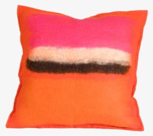 Persimmon Pillow, Felt Pillow - Abstract Persimmon Color Splash Felted Wool Throw Pillow #3922307