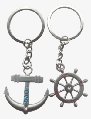 4ever Romantic Stainless Alloy Metal Silver Nautical - Toogoo Couple Nautical Steering Wheel Anchor Charms #3922438