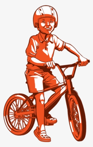 Happy Kid Riding His Middle-wheeler Bike - Motorcycle #3922461