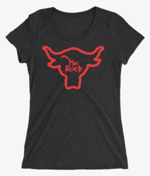 The Rock "bull Logo" Tri Blend Women's T Shirt - Wwe The Rock Bull Logo #3922554