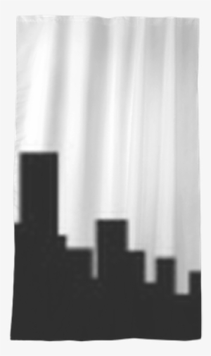New York City Skyline Silhouette Sheer Window Curtain - Skyline #3923093