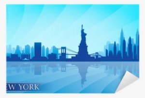New York City Skyline Detailed Silhouette Sticker • - Golden Gate Bridge Clip Art #3923173