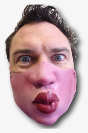 Big Lips Kiss Half Face Mask - Creepy Horror Elastic Band Half Face Masks Funny Costume #3925034