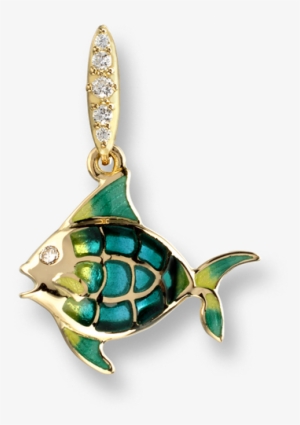 Nicole Barr Designs 18 Karat Gold Angel Fish Necklace-turquoise #3925399