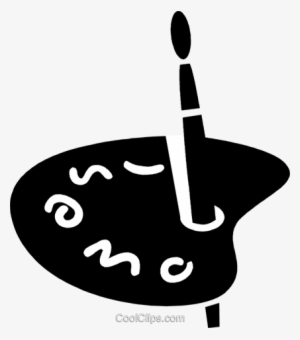 Paint Palette And Paint Brush Royalty Free Vector Clip #3925832