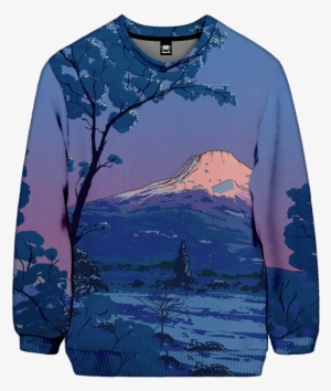 Mount Fuji Sweatshirt - Crop Top #3926870