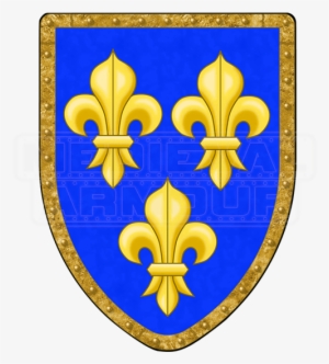 Fleur De Lis Steel Battle Shield - Coat Of Arms Of France #3926976