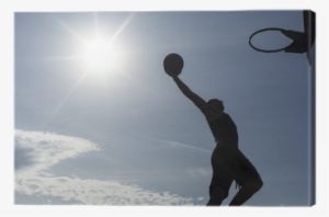 Basketball Player Silhouette Slam Dunking On A Sunny - Slam Dunk #3928325 Basketball Player Silhouette Slam Dunking On A Sunny - Slam Dunk #3928325