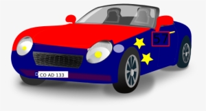 Red Blue Convertible Sports Car Svg Clip Arts 600 X #3928326