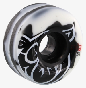Pig Head Swirl 54mm White/black Skateboard Wheels - Formula One Tyres #3928738
