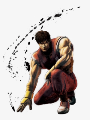 Baixe Personagem de Anime com Cabelo Azul e Tatuagem de Street Fighter PNG  - Creative Fabrica