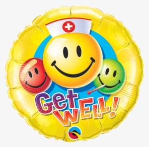 Get Well Smiley Faces Balloon - Get Well Smiley Face #3932070