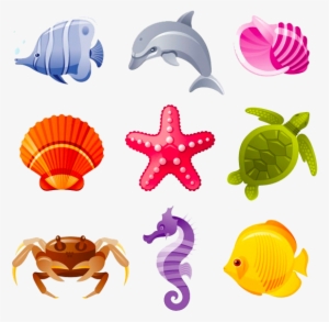 Sea Creatures - Conchas De Mar Caricatura #3932283