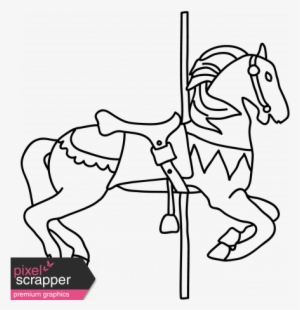 Carousel Horse Illustration - Oh The Places You Ll Go Word Art #3935289