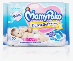 Mamypoko Pure & Soft Wipes Without Alcohol - Mamypoko Pure And Soft Wipes No Fragrance - 50 Wipes #3936542