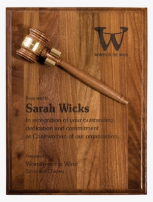6c1201-a Walnut Plaque Mouted Gavel - Gavel #3936801