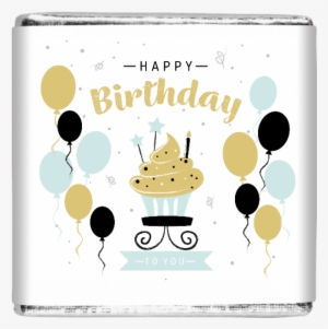 25 X Blue, Black & Gold Balloons Party Happy Birthday - Birthday #3938632