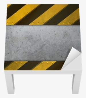 Metal Plate With Caution Stripes Lack Table Veneer - Metal #3938694