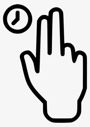 Press Hold Hand Finger Touch Clock Time Comments - Icon #3939683