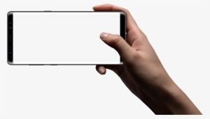 Hand Holding The Galaxy Note8 In Landscape Mode - Selfie Mockup #3940001