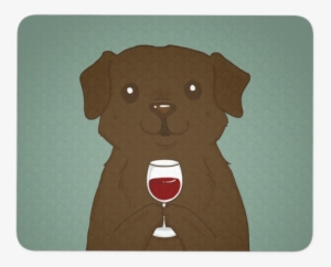 Chocolate Labrador Retriever Drink Wine Mouse Pad, - Dog #3940928
