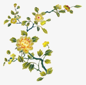 Hand Painted Beautiful Flower Branch Flower - Shoumei Tea #3940979