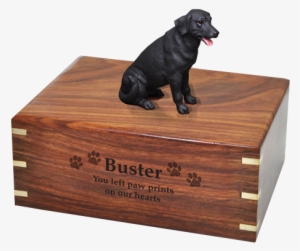 Wholesale Black Lab Dog Figurine With Engraved Urn - Black Lab Cremation Urns #3941094