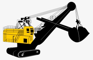 Vector Clipart Excavator - Heavy Machinery Clipart #3942669