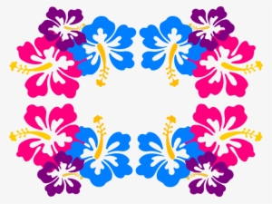 Hibiscus Border Png For Kids - Frame Png Hawaiian Flowers #3944804
