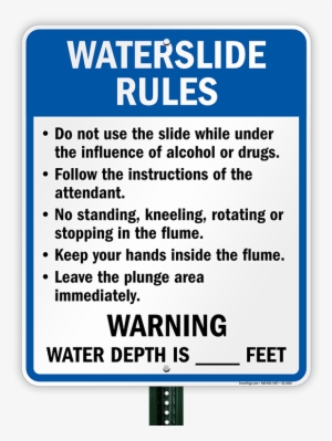 Waterslide Rules For Wisconsin - Water Slide Rules Sign, 24" X 18" #3946819