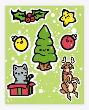 Cute Christmas Friends Sticker/decal Sheet - Christmas Cute Sticker #3947370