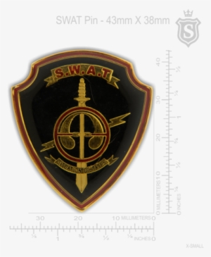 Special Weapons And Tactics Pin Gold 43mm - Emblem #3947802