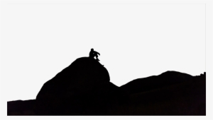 Man On Mountian Smaller - Silhouette #3948152