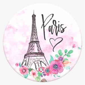 Paris - Eiffel Tower Flowers Vector #3948308
