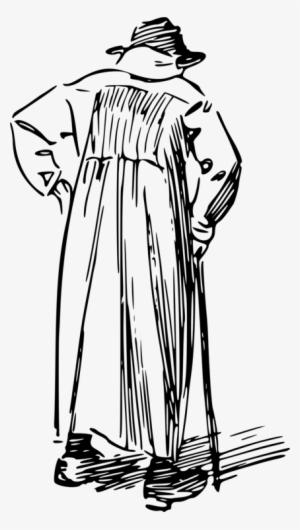 Drawing Computer Icons Walking Stick Man Old Age - Drawing Of A Old Man Walking With Cane #3952642