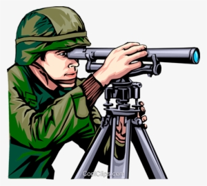 Military Man Looking Through Scope Royalty Free Vector - Soldier #3956110