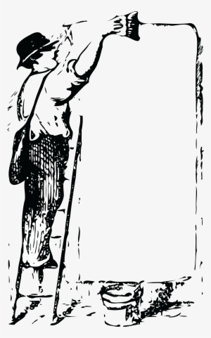 , , - Man Painting Wall Black And White #3957209