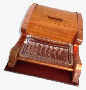 Glass Ashtray And Cigarette Box With Vintage 60's Curtain - Ashtray #3961690