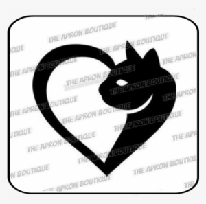 Cat In Heart Stencil - Tattoo #3963347