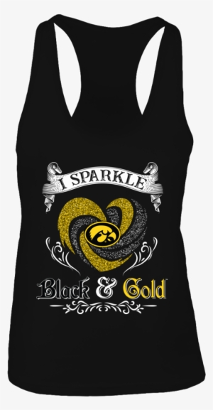 I Sparkle Sparkling Heart Black & Gold Iowa Hawkeyes #3963489