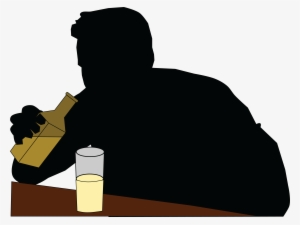 Silhouetted Alcoholic Man - Alcoholic Clip Art #3965402
