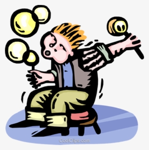 Child Blowing Bubbles Royalty Free Vector Clip Art #3965730