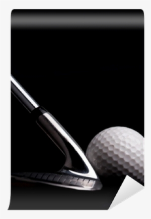 Golf Club With Ball On Black Background Wall Mural - Golf #3966359