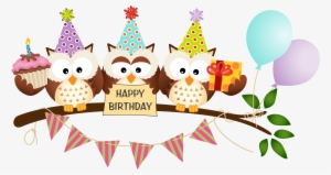 Vector Free Library Cartoon Owl Material - Happy Birthday Owl #3966478