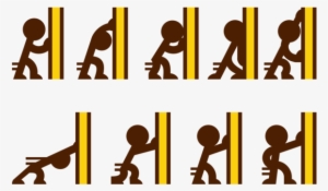 Stickman Free Vector Art - Stickman Pushing A Wall #3967238