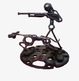 Arte Com Sucatas De Parafusos E Pregos Nome O Caçador - Industrial Style #3968629